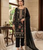 black silk embroidered sequin - salwar suit