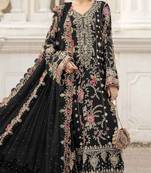 black silk suit with embroidery & sequin work