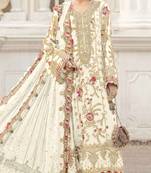 white silk embroidered sequin - salwar suit