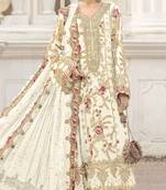 white silk suit with embroidery & sequin work