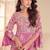 pink shimmer suit with hand & embroidery work - full stitched free size
