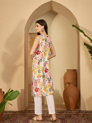Floral printed kurta set for womens 3