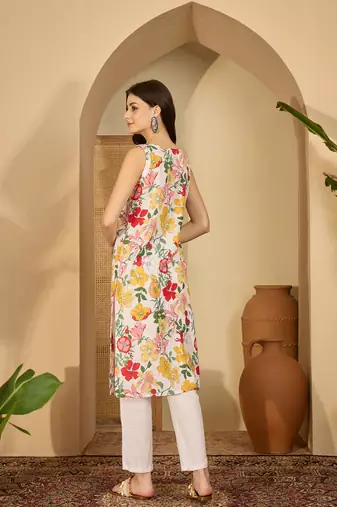 Floral printed kurta set for womens