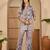 women's purple viscose rayon shirt with trouser co-ord set