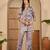 women's purple viscose rayon shirt with trouser co-ord set