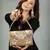 Anekaant beaded botanica gold suede swirl embellished clutch