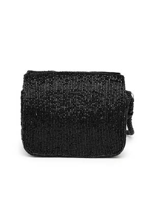  beaded muse black cotton statement bow embellished clutch 6