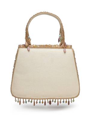  blush & bead gold satin concentric beadwork embellished clutch 6