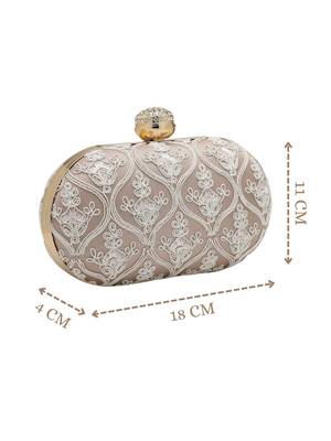  woven reverie lilac faux silk floral vine embroidered clutch 5