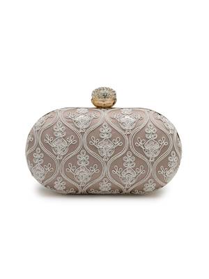 woven reverie lilac faux silk floral vine embroidered clutch 6