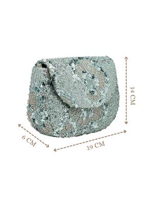  petal posh steel blue faux silk floral embellished clutch 5