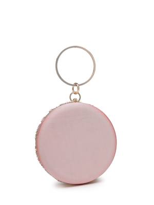Anekaant glided gleam pink net diamond embellished clutch 6