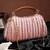 Anekaant glided gleam dusty pink net striped embellished clutch