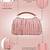 Anekaant glided gleam dusty pink net striped embellished clutch
