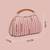 Anekaant glided gleam dusty pink net striped embellished clutch
