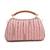 Anekaant glided gleam dusty pink net striped embellished clutch