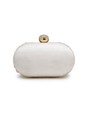 Anekaant glided gleam ivory net floral embellished clutch 6