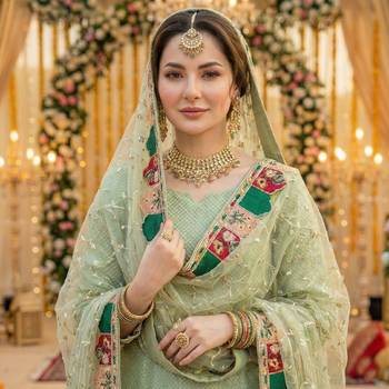 green georgette embroidered sequin salwar kameez 2