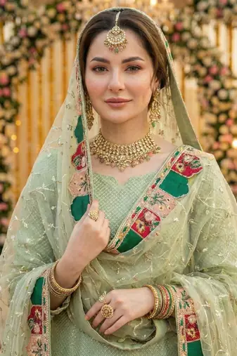 green georgette embroidered sequin salwar kameez