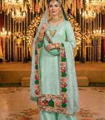 sky blue georgette suit with embroidery & sequin work