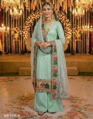 sky blue georgette embroidered sequin salwar kameez 3
