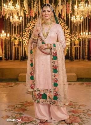 pink georgette embroidered sequin salwar kameez 1