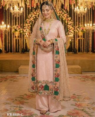 pink georgette embroidered sequin salwar kameez 3