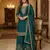 emeralDark green chinon embroidered palazzo suit