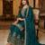 green chinon suit with embroidery & sequin work