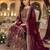 maroon georgette suit with embroidery & sequin work