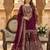 maroon georgette suit with embroidery & sequin work