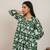 Green hand block printed cotton co-ord set