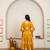 Mustard yellow tie & dye cotton dress