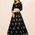 BLACK FRENCH SILK MIRROR EMBROIDERY STUNNING LEHENGA CHOLI WITH DUPATTA