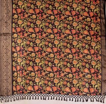 multicolor silk saree with floral digital print 5