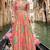 Orange embroidered chinon anarkali suit