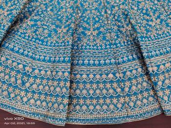 blue malai silk lehenga choli with cording embroidery and dupatta 2