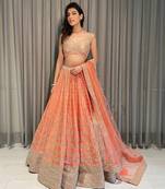 ORANGE EMBROIDERY DEVSENA SILK LEHENGA CHOLI WITH DUPATTA