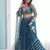 blue embroidered georgette lehenga choli with designer dupatta