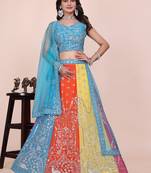 Multicolor Panelled Festive Lehenga