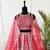 pink red velvet zari embroidered bridal lehenga set