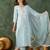 Women's Beautiful Thread Work Cotton Blend Fabric Straight Kurta Pant and Dupatta Set