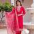 Women's Beautiful Embroidery Work Viscose Chanderi Fabric Straight Kurta Pant and Dupatta Set