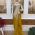 Yellow Color Faux Georgette Embroidery Work Pre Stitched Saree