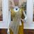 Yellow Color Faux Georgette Embroidery Work Pre Stitched Saree