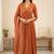 Beautiful orange gorgeous mul cotton real mirror work suit set