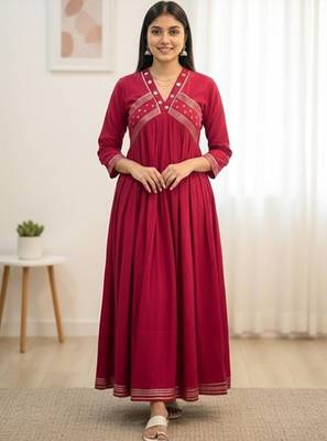 Beautiful pink gorgeous mul cotton real mirror work suit set 1