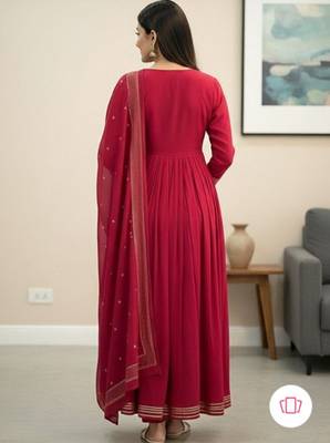 Beautiful pink gorgeous mul cotton real mirror work suit set 4