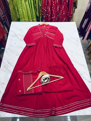 Beautiful pink gorgeous mul cotton real mirror work suit set 5