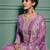 purple dola silk embroidery work party wear suit